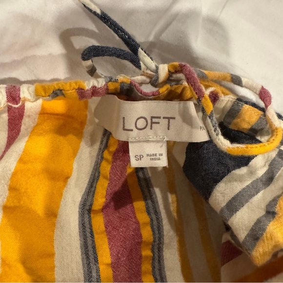 LOFT Striped Ripple Cami Top – Adjustable Tie Back, Size SP - Picture 6 of 7